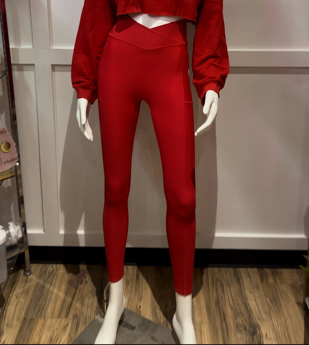 Red Dryfit leggins