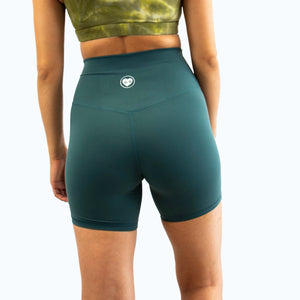 Soft High-Waist Biker shorts - Dark green -chicsfitwear