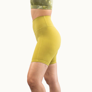 High-Waist Biker shorts Olive Green -chicsfitwear