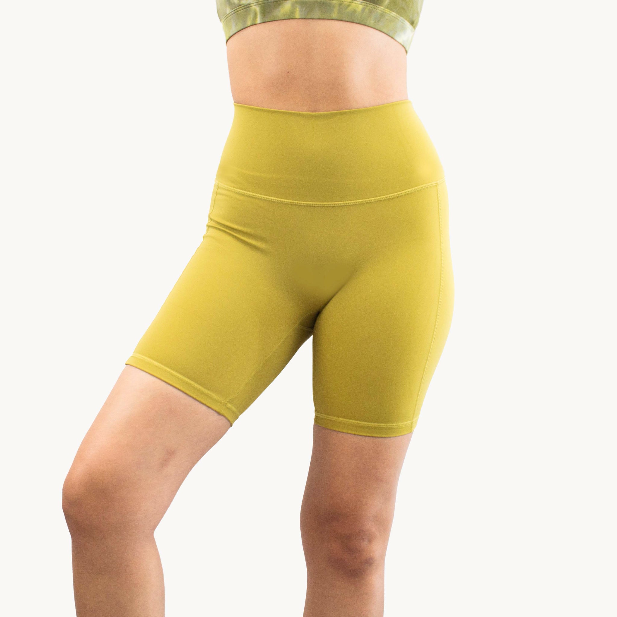 High-Waist Biker shorts Olive Green -chicsfitwear – Chicsfitwear